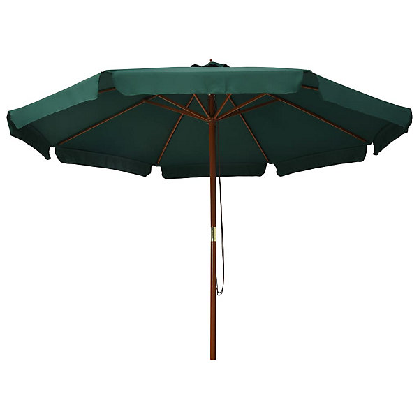 Parasol avec mât en bois 330 bois vert Helloshop26