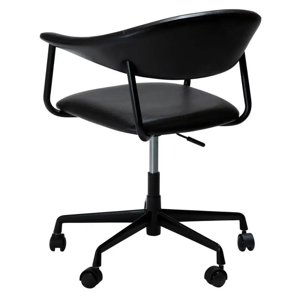 Hioshop Rover Dan-Form kantoorstoel met armleuningen PU-kunstleer zwart