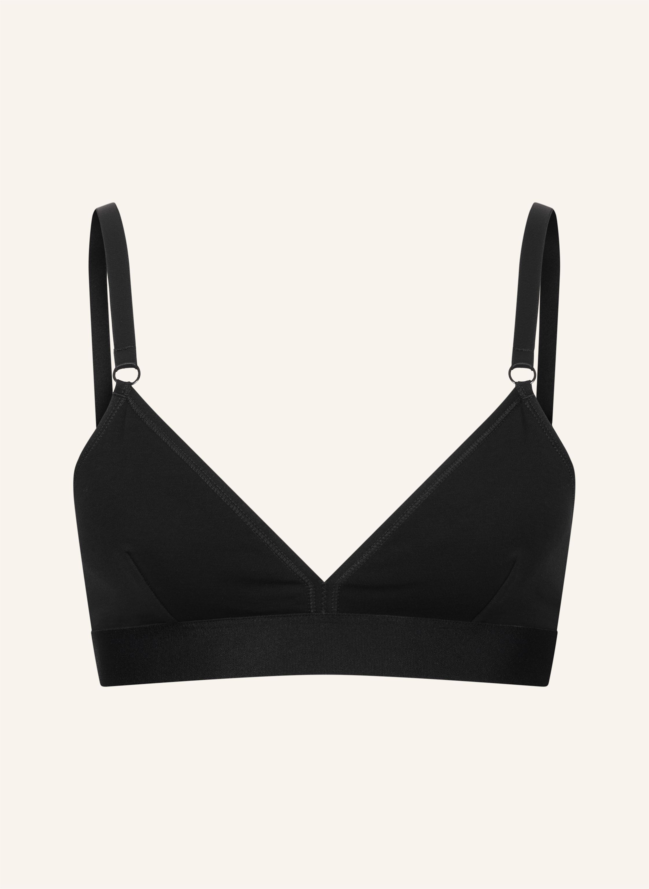 erlich textil Casual Cotton Triangel Bralette bügellos mit Baumwolle (aus kontrolliert biologischem Anbau) - verstellbare Träger