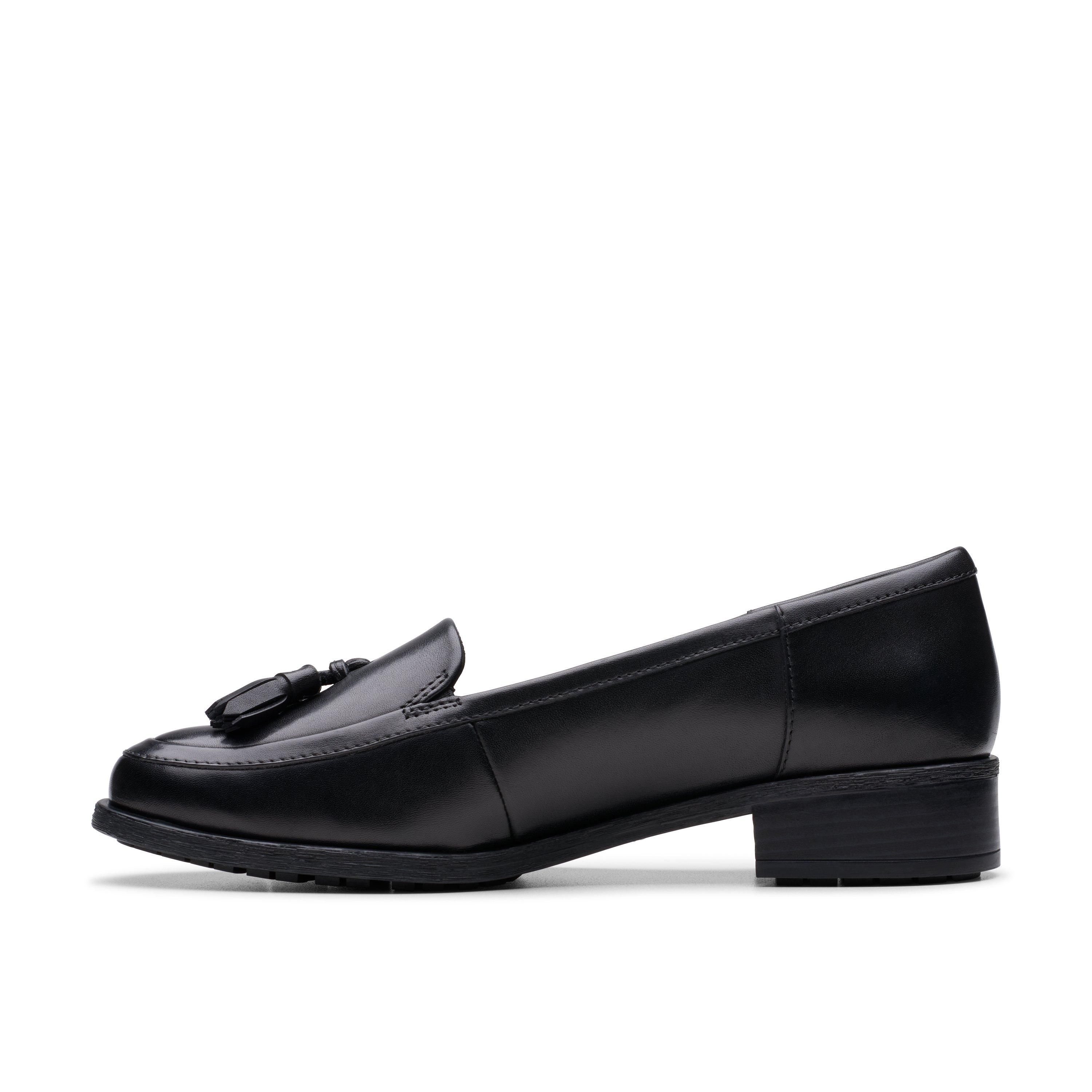Clarks Havisham Edge Loafer Black Leather Loafers,Slip Ons