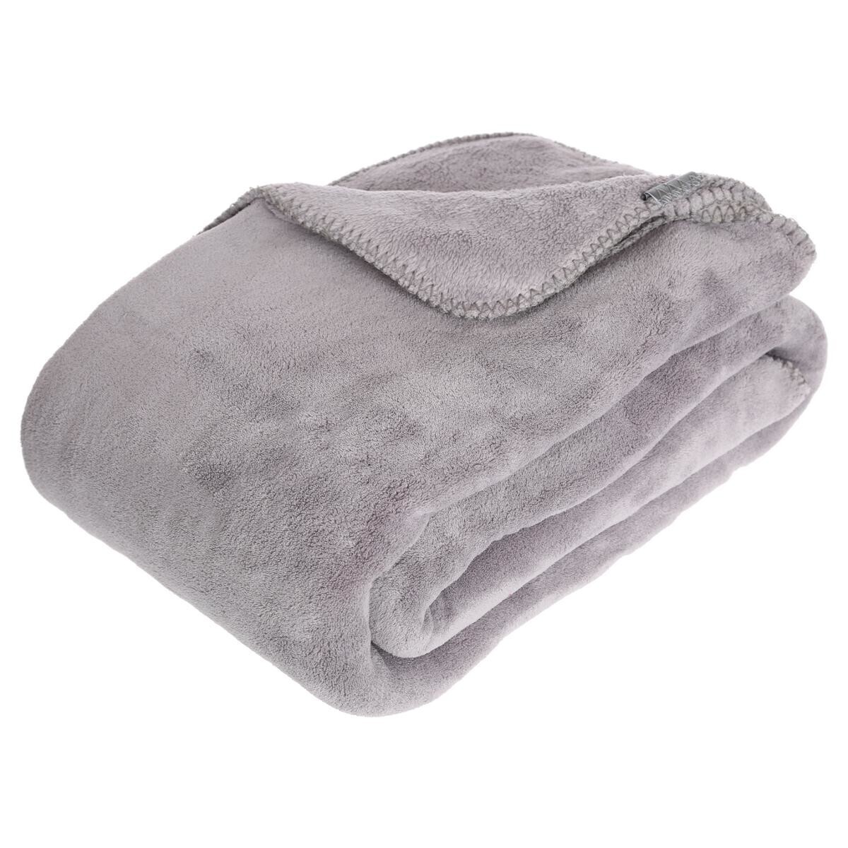 Microfibre plaid Grey, 180x230 cm
