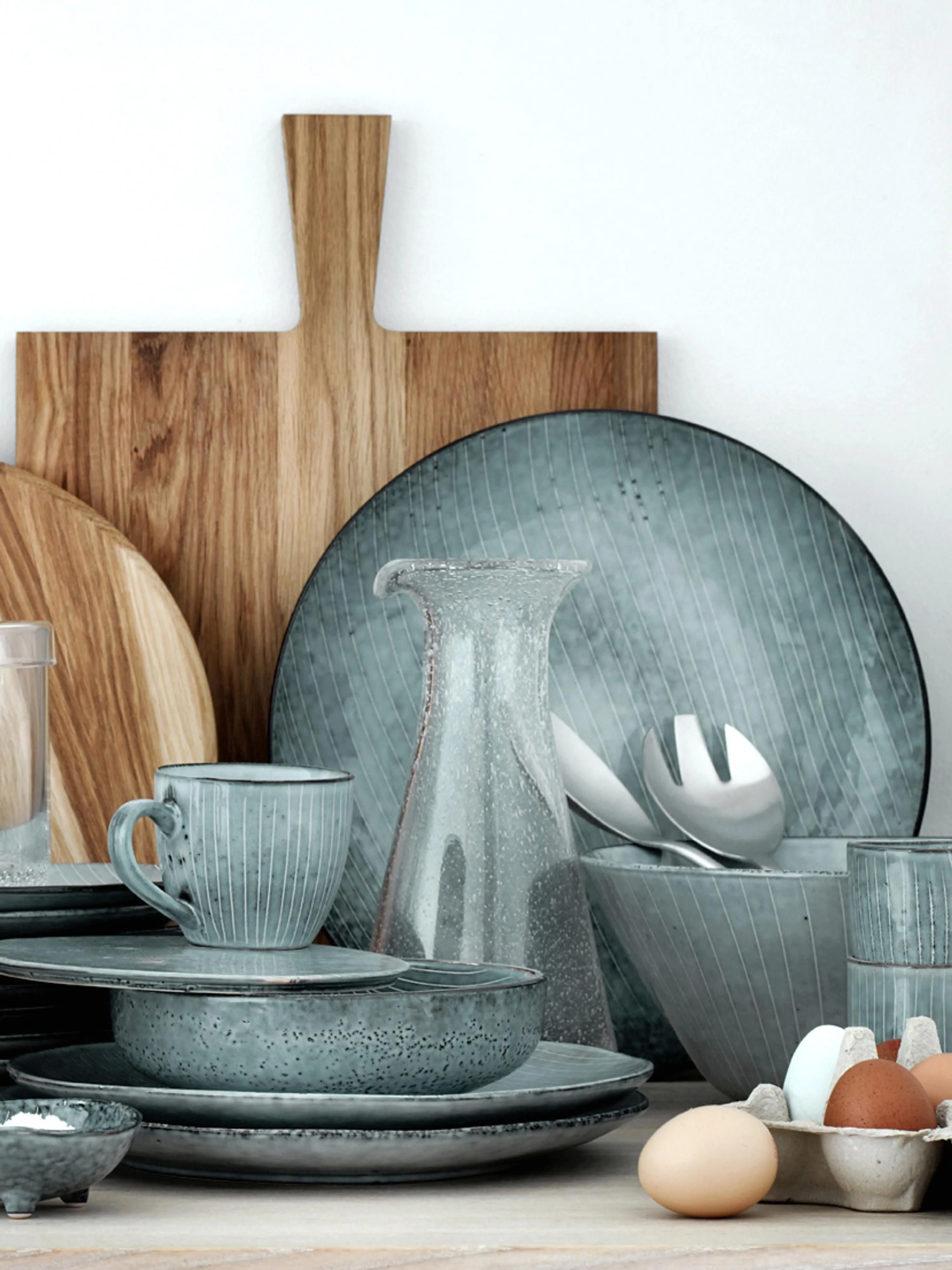 Handgemachte Platzteller Nordic Sea, 4er-Set