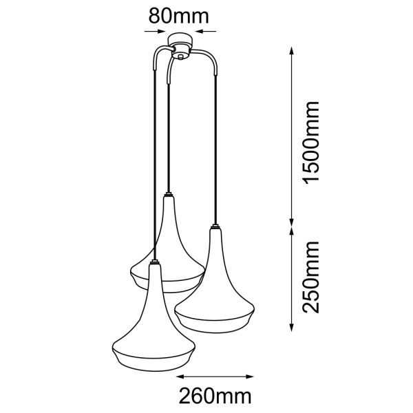 Lampa wisząca kremowa MAHAKA 3xE27x20W wym: 175x50x50 cm Shilo