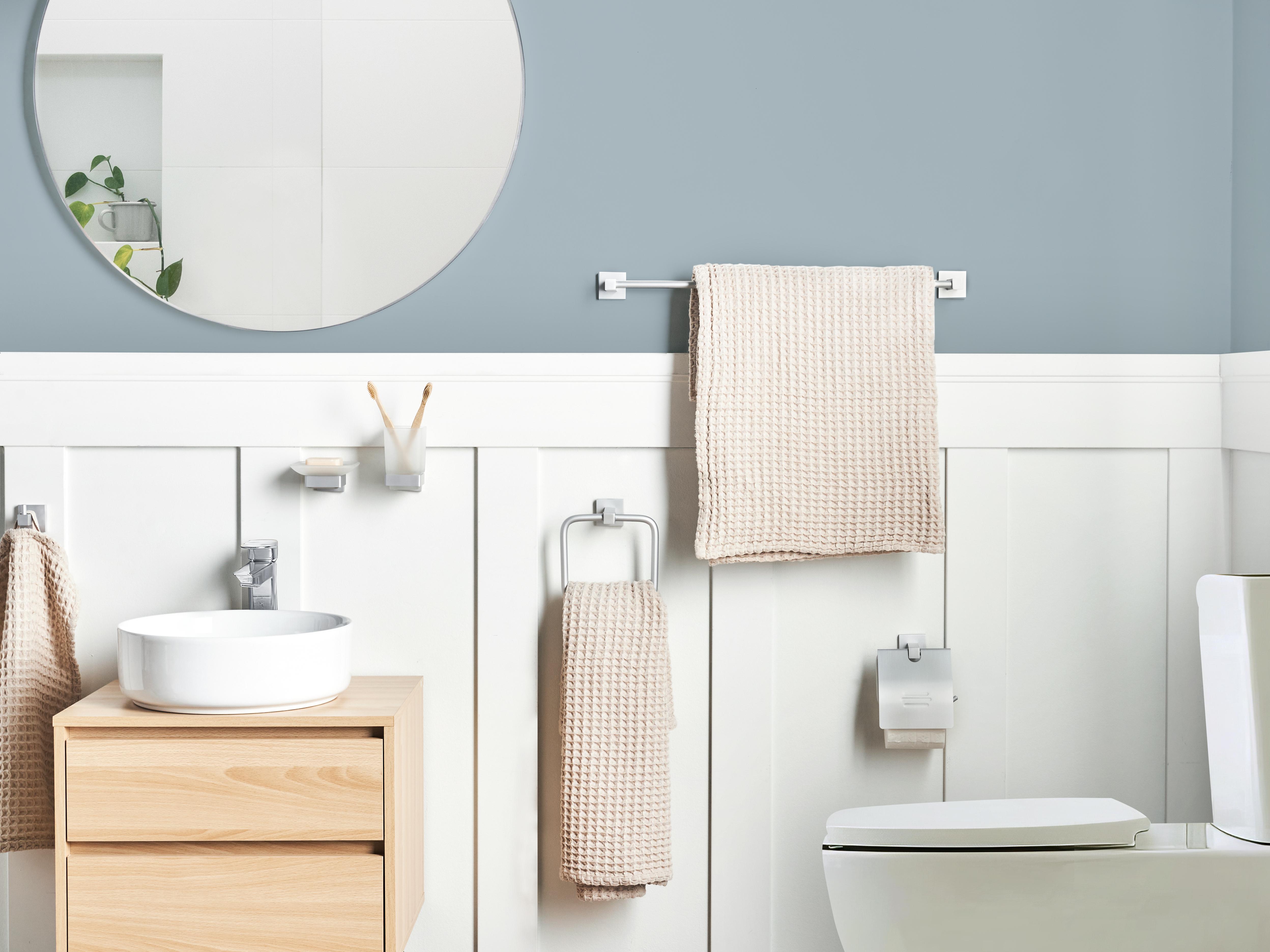 6-Piece Bathroom Hardware Set UVITA with Towel Bars and Hooks Silver