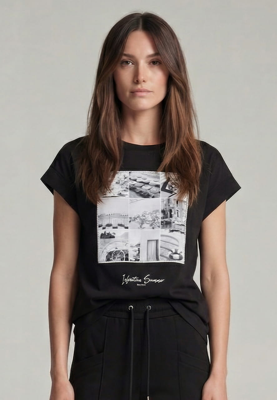 Shirt mit Schwarz-weißem Fotoprint