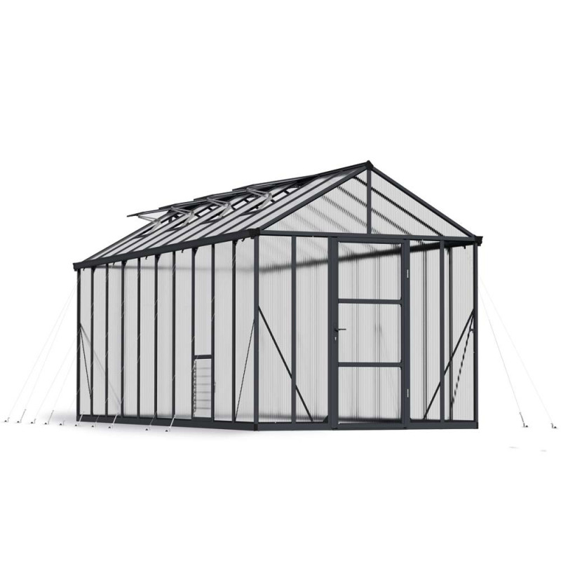 Serre en polycarbonate Glory grise 14,3 m² CANOPIA