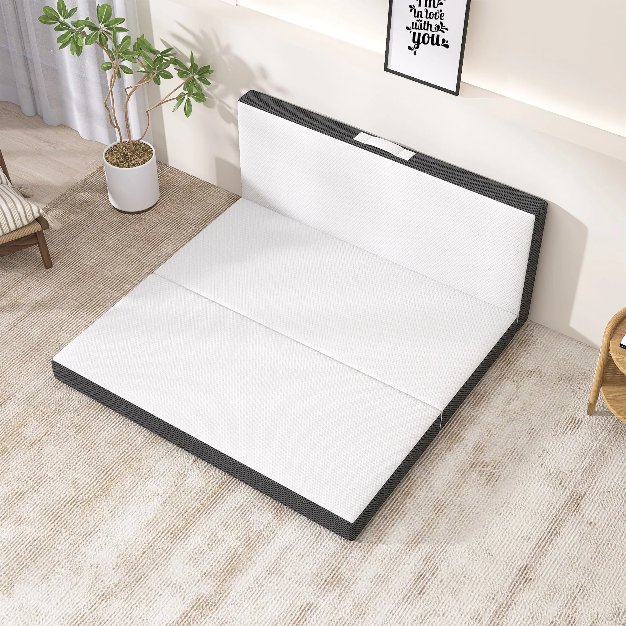 4 Inch Tri-fold Cooling Memory Foam Mattress