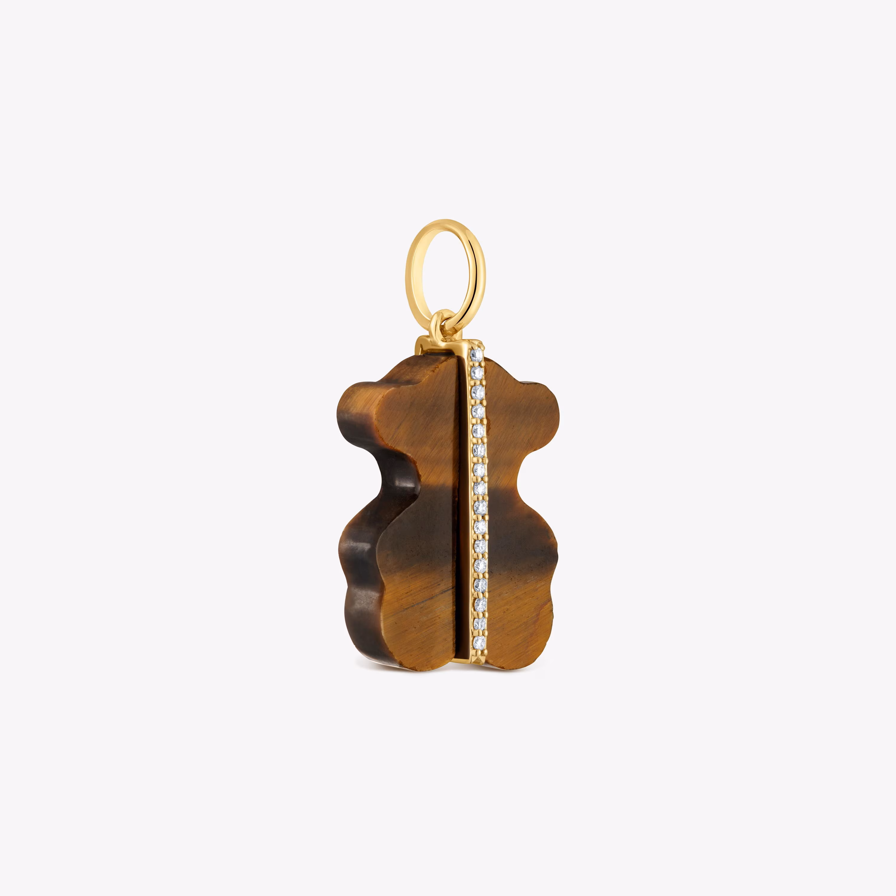 Colgante oso con diamantes, ojo de tigre y oro 14 kt Sweet Dolls