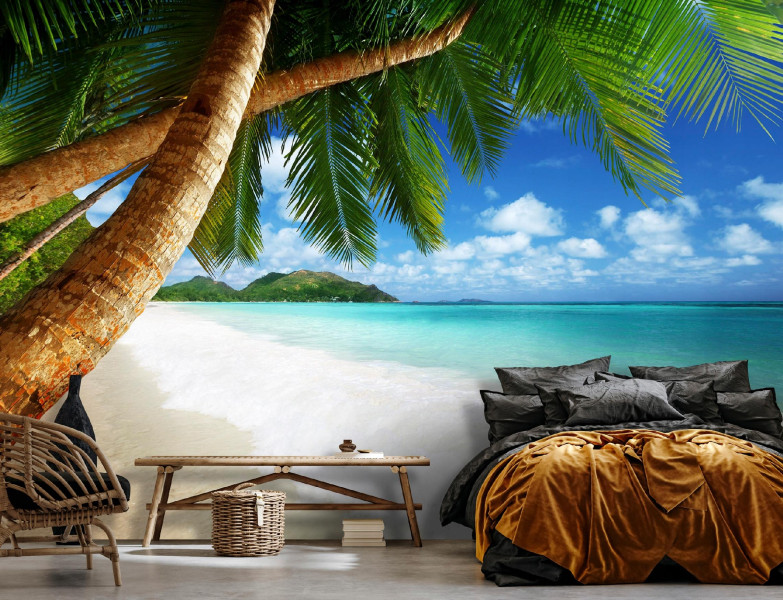 Fototapeta Plaża Morze Palmy Do Sypialni Tapeta 150X105