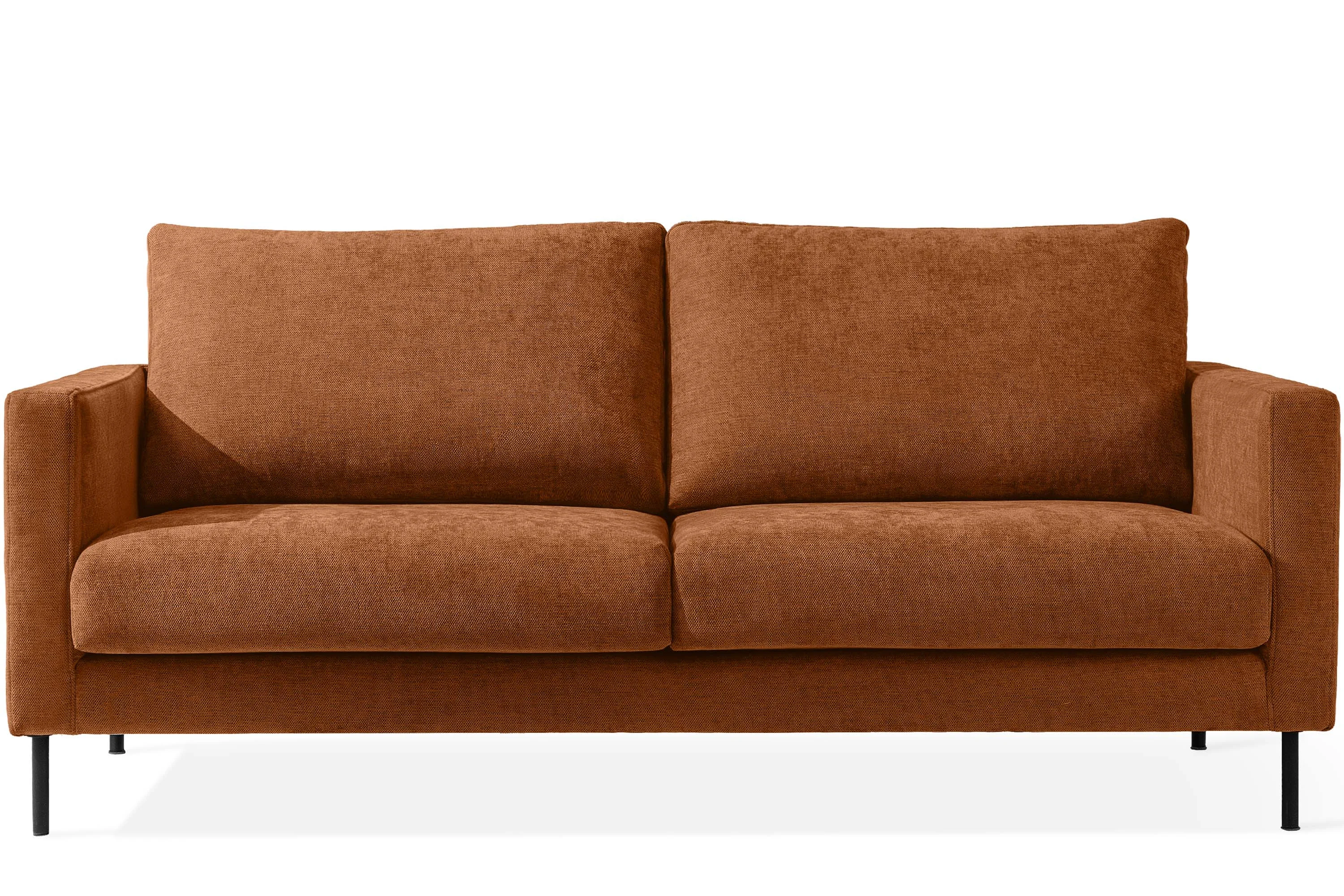 KONSIMO LUMO Trzyosobowa sofa na metalowych nóżkach, w stylu loft rudy
