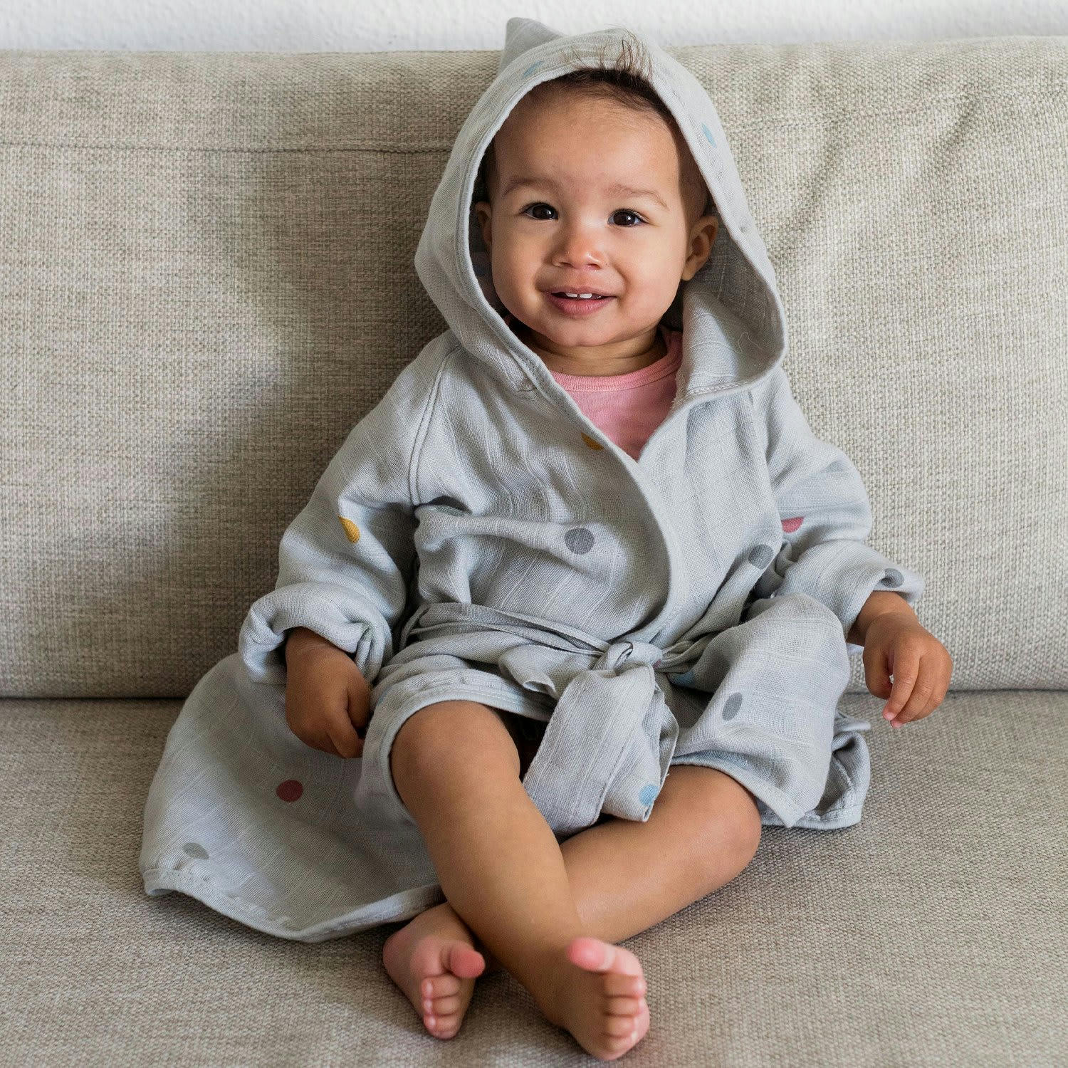 PETIT POINTS - Peignoir enfant (1-2 ans) coton