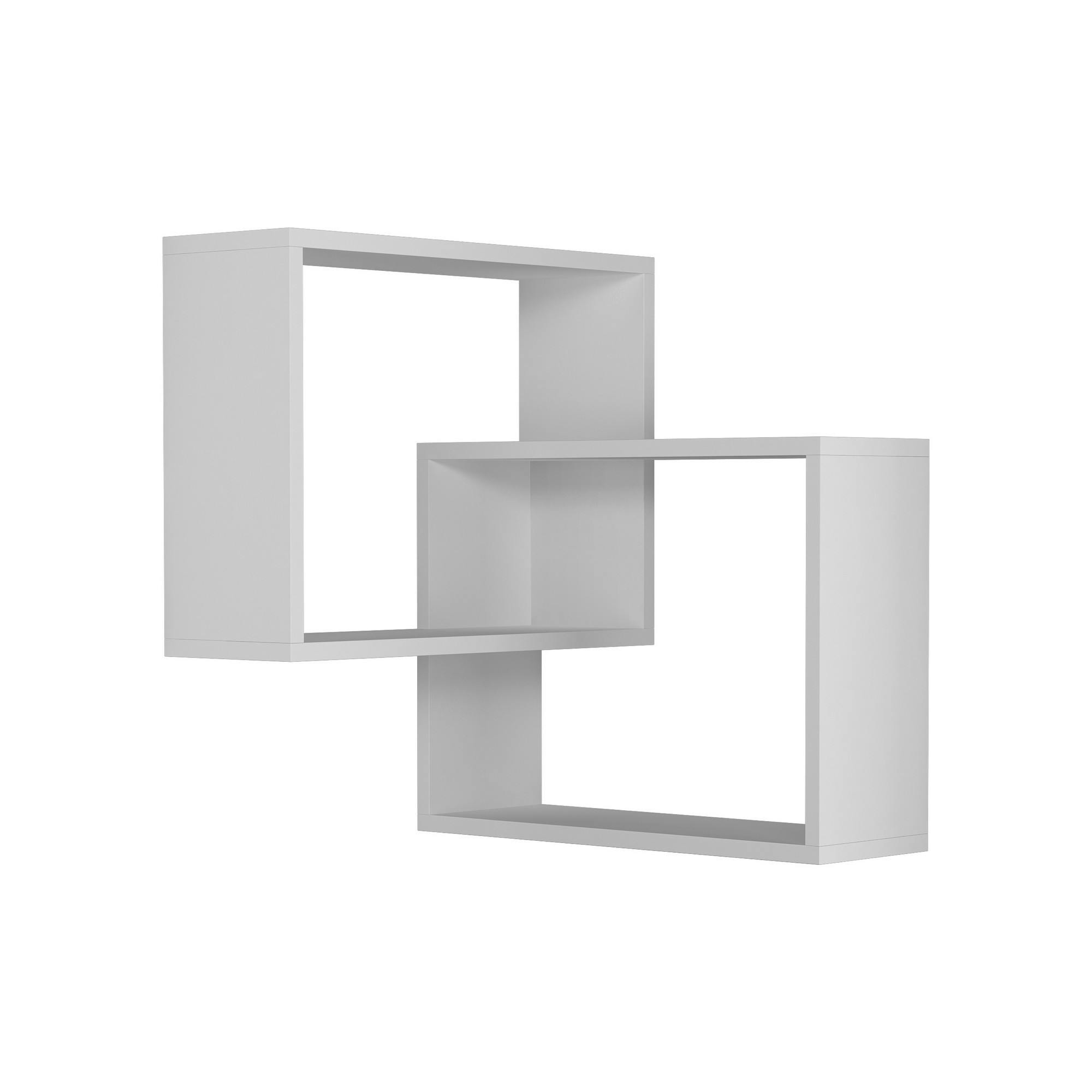 Étagère d'angle blanche design - 2 cubes imbriqués MARFA