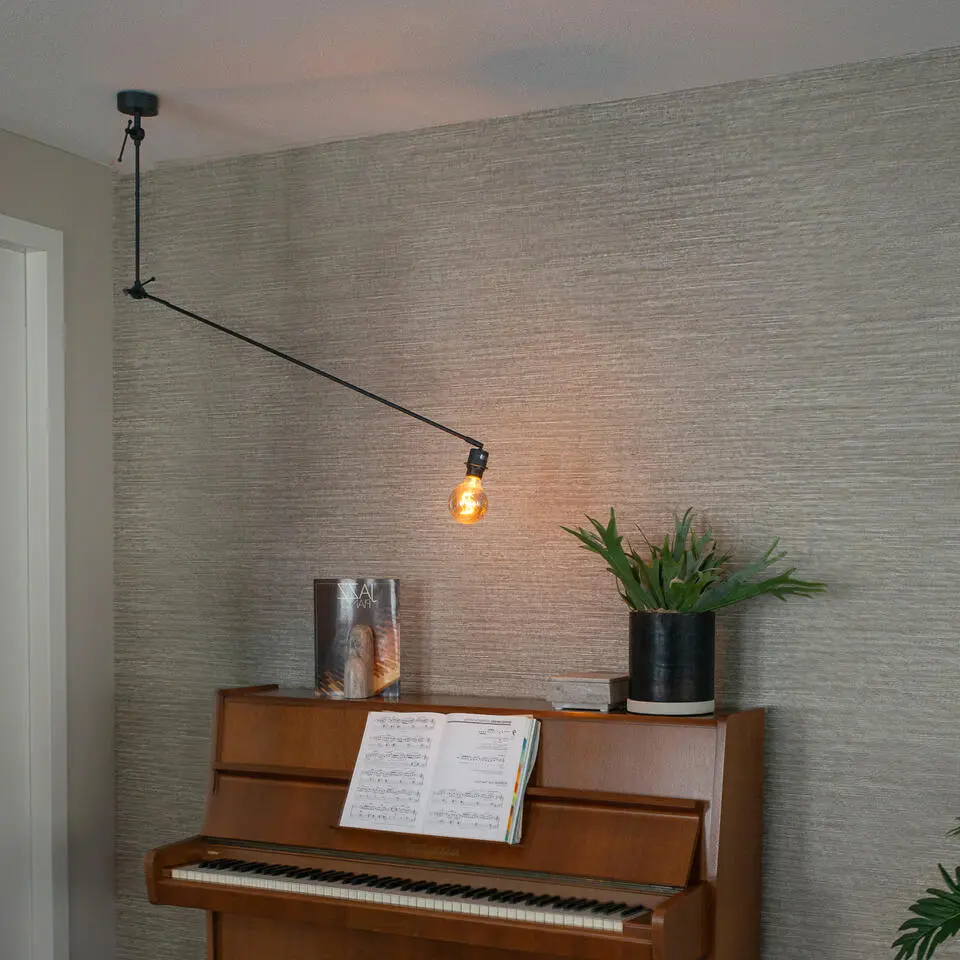 Qazqa hanglamp blitz zwart e27