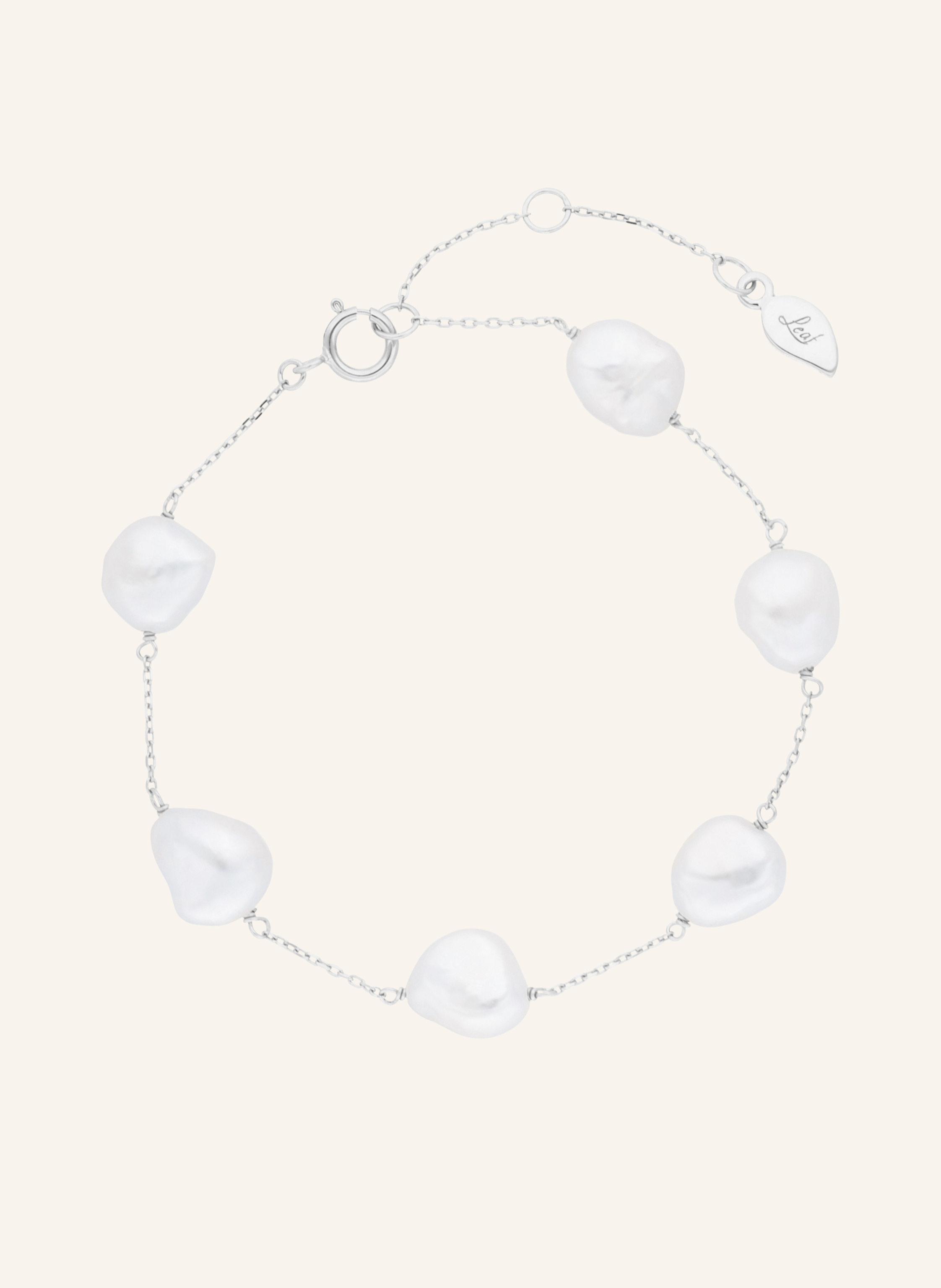 Leaf Armband BAROCK PERLS aus 14 Karat Weißgold