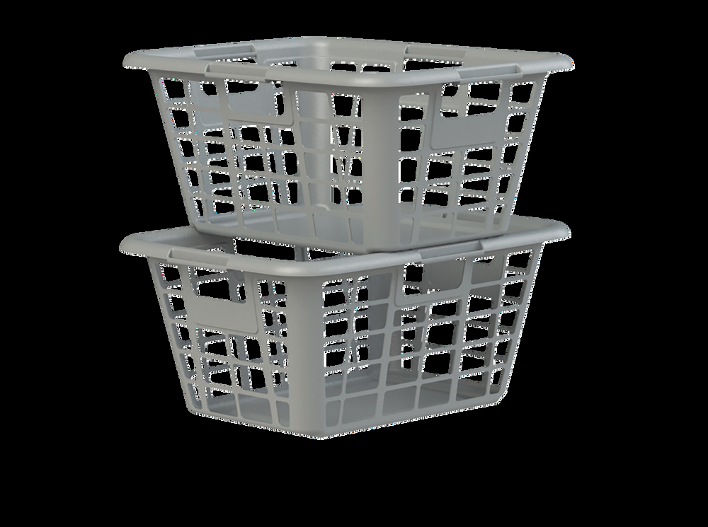 type A Laundry Basket, 23.25 x 17 x 11-in, Grey