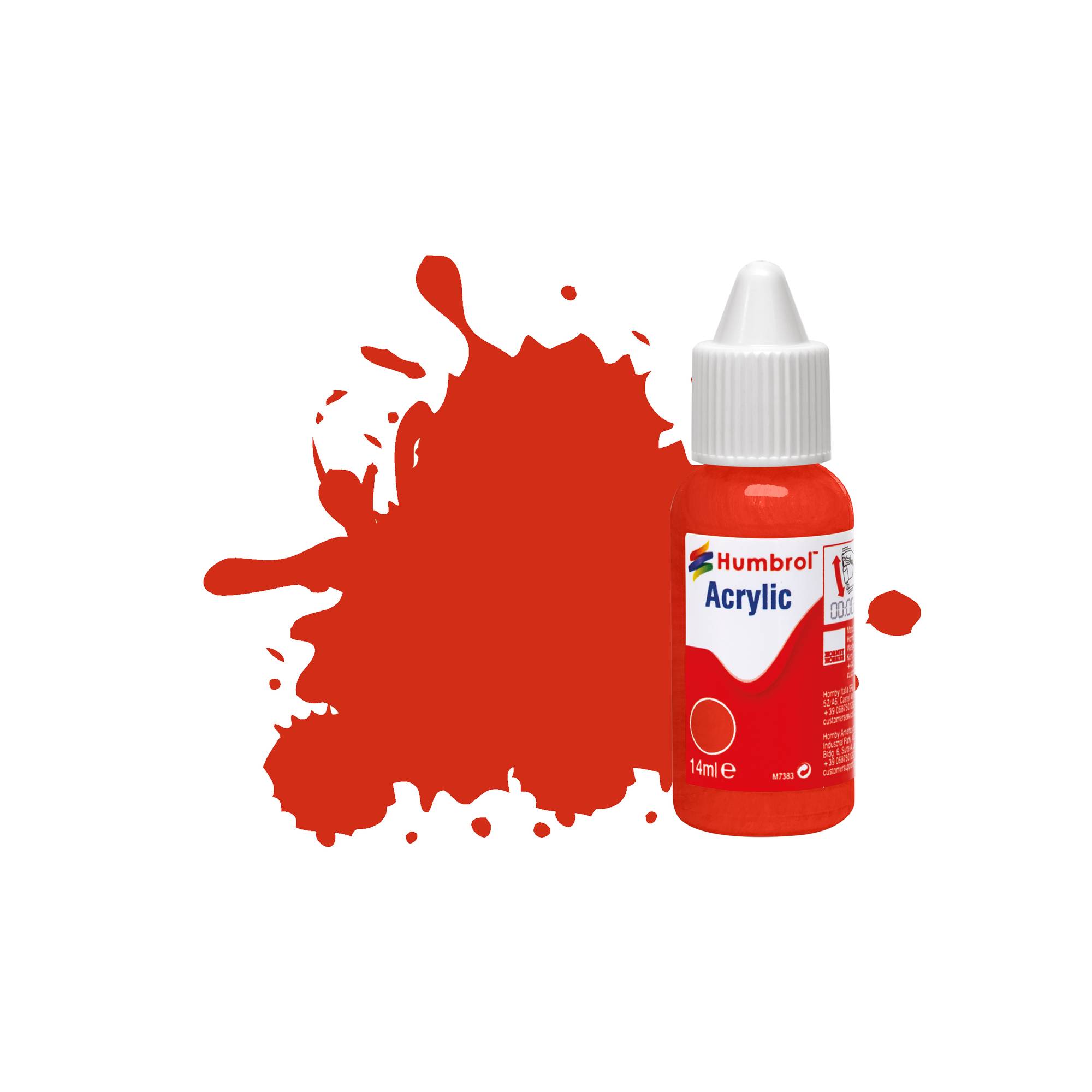 Humbrol 174 Signal Red Satin Acrylic Paint Dropper 14ml