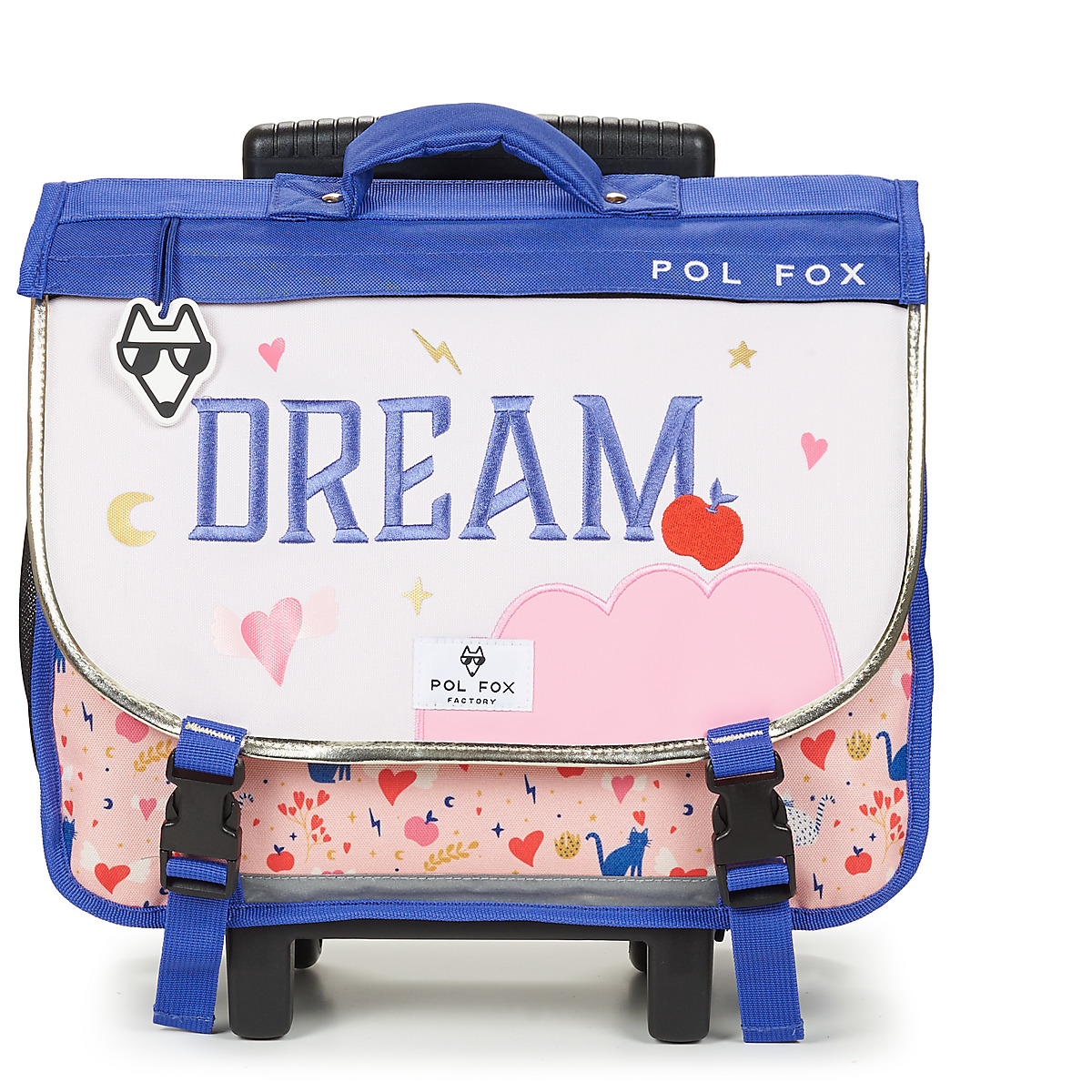 Pol Fox - CARTABLE TROLLEY 38 CM A ROULETTES - Pink