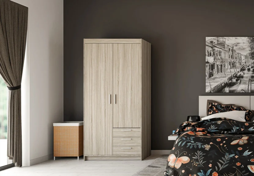 Szafa HELENA 90 cm dąb Sonoma z szufladami – elegancka i funkcjonalna