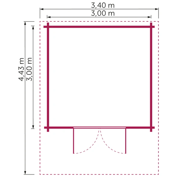 Gartenhaus »44-001«, BxT: 300x300 cm, unbehandelte Fichte