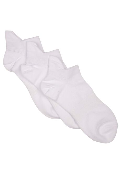 Womens 3pk White Blister Resistant Socks