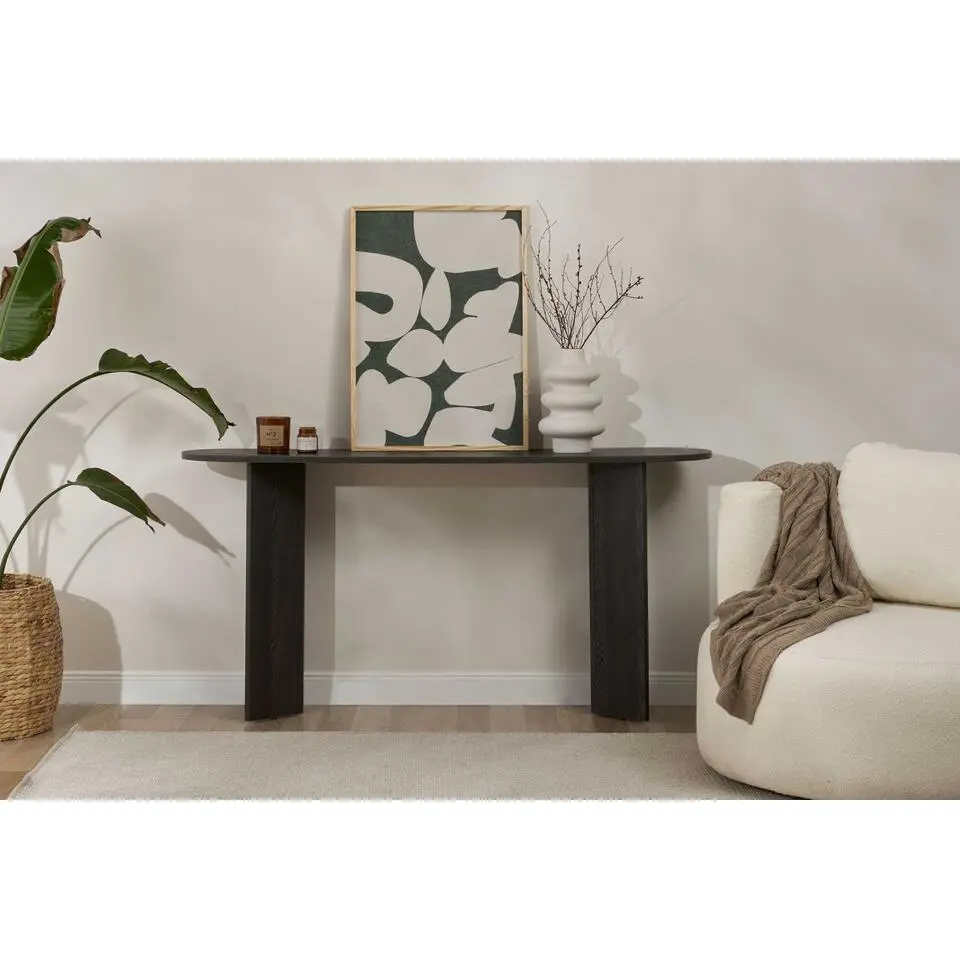 Haltafel Sira - 150x35x75cm - ovaal - zwart