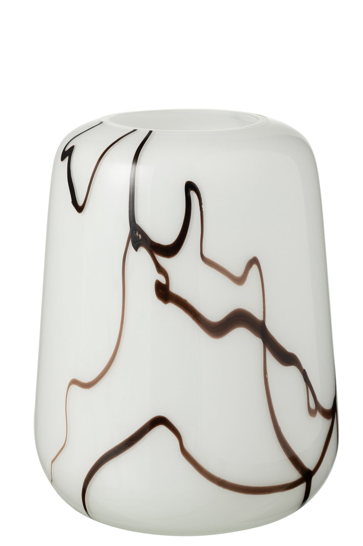 J-Line vaas rookeffect Smal - glas - wit/zwart
