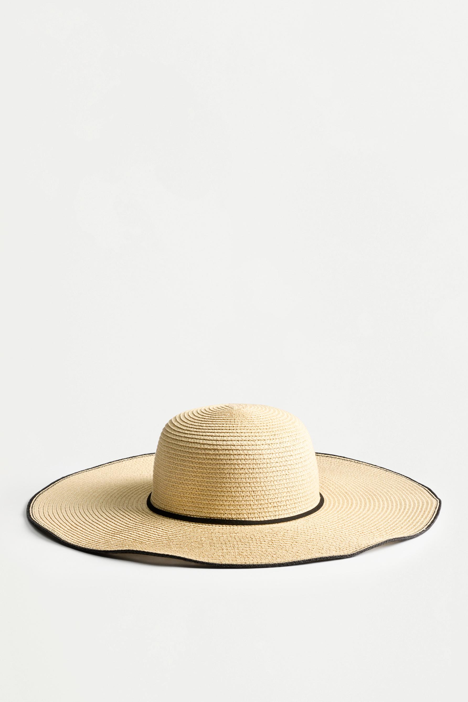 Sombrero ala ancha efecto rafia