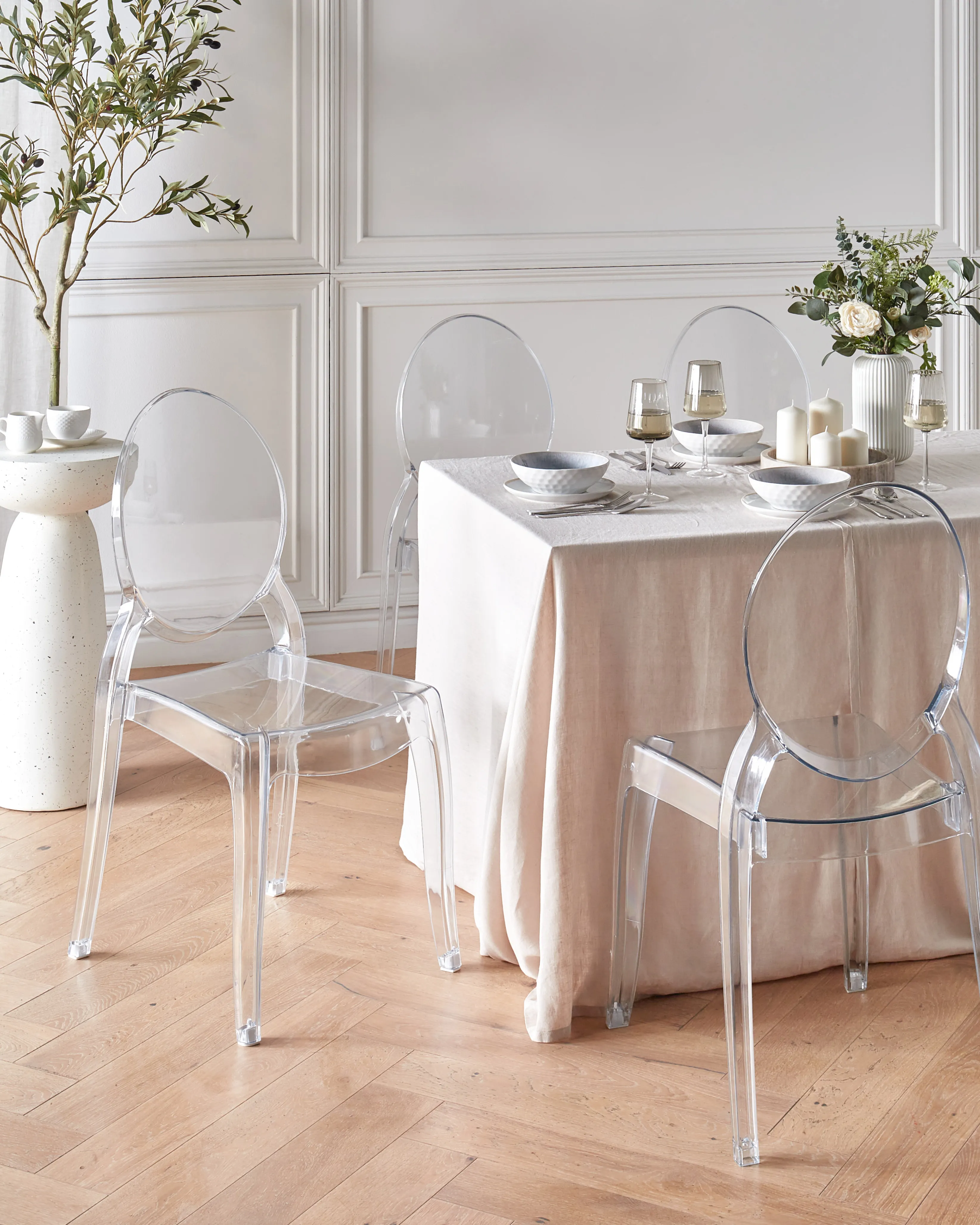 Set of 4 Dining Chairs MERTON Transparent