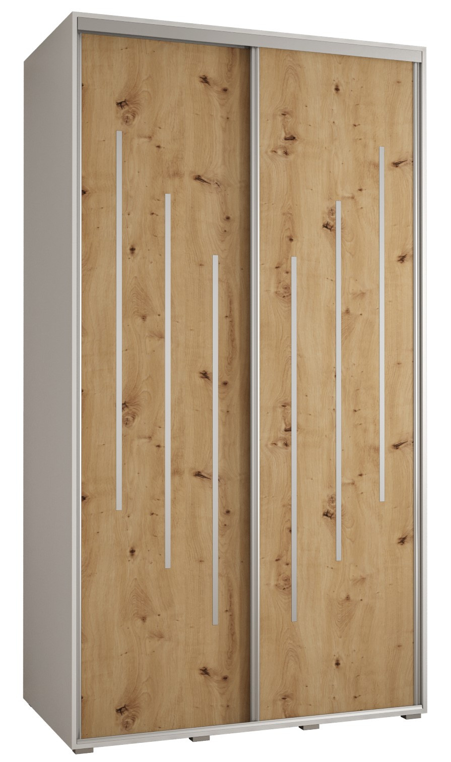 Szafa przesuwna 60 wysoka Davos 8 130 biały artisan srebrny