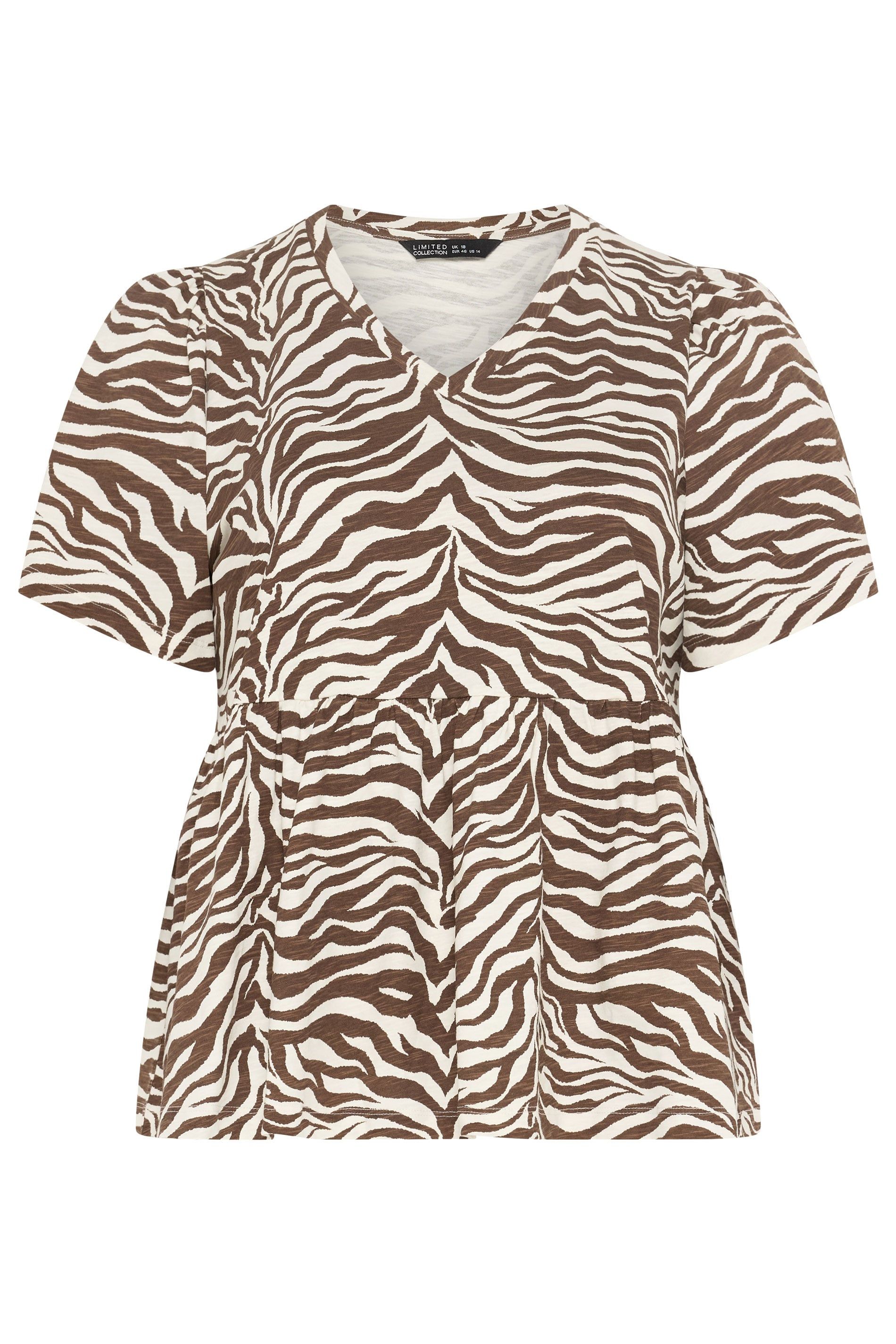 Yours Zebra Peplum Top