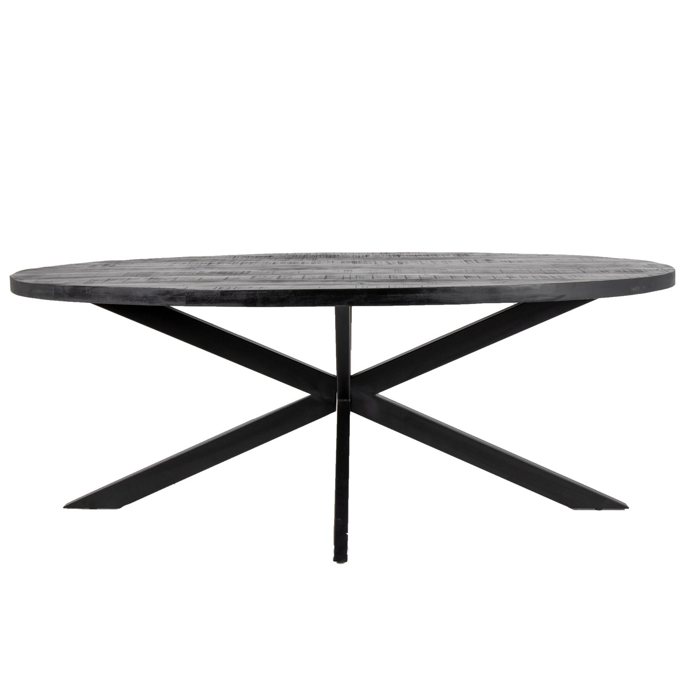 Giga Meubel Eettafel Mansour - Zwart Mangohout - 220x100x76cm