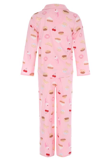 Girls Pink Brunch Long Pyjama Set