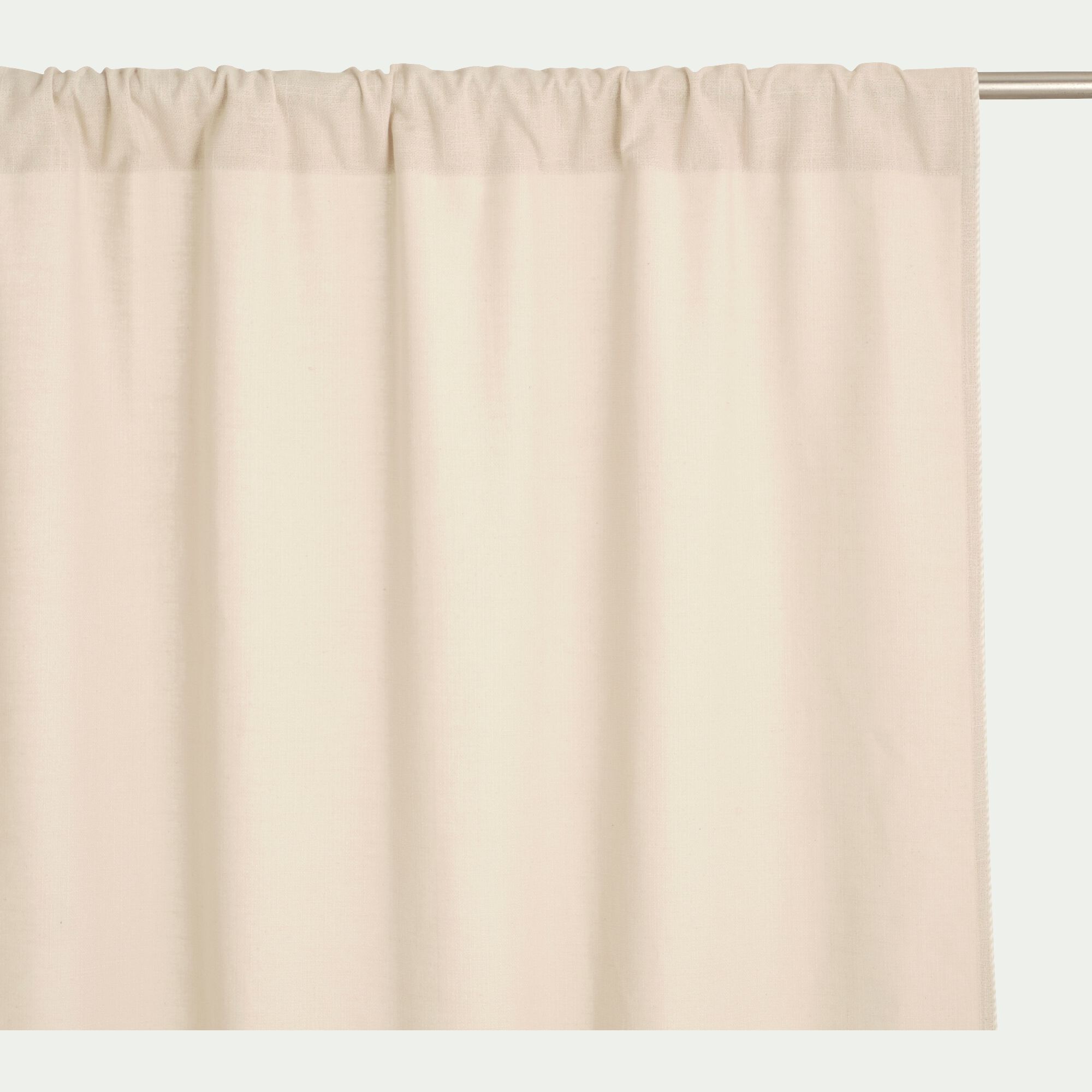 ARLES - Rideau passe-tringle en coton finition biais 140x260cm - beige