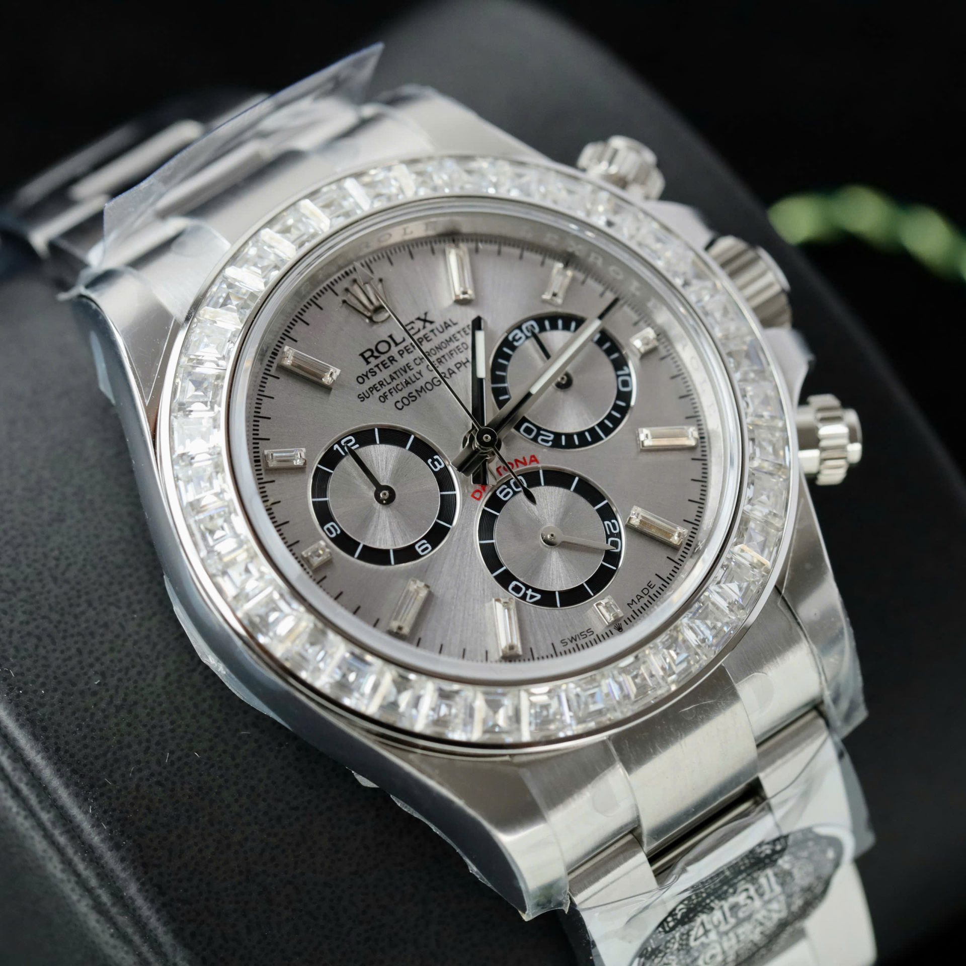 Rolex Daytona 126500 904L Steel Silver Dial With Diamonds 40mm Oyster Super Clone