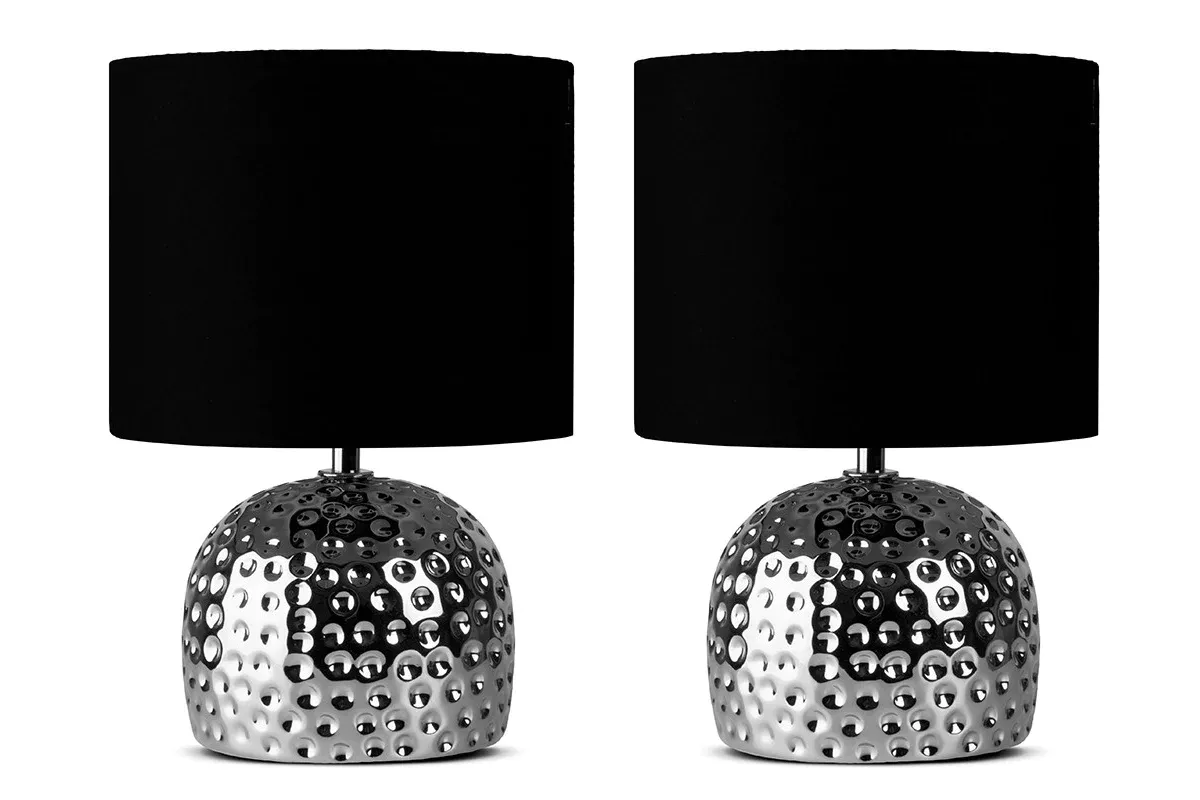 KONSIMO FRAGI komplet lampek 2 szt. eleganckie do sypialni srebrne