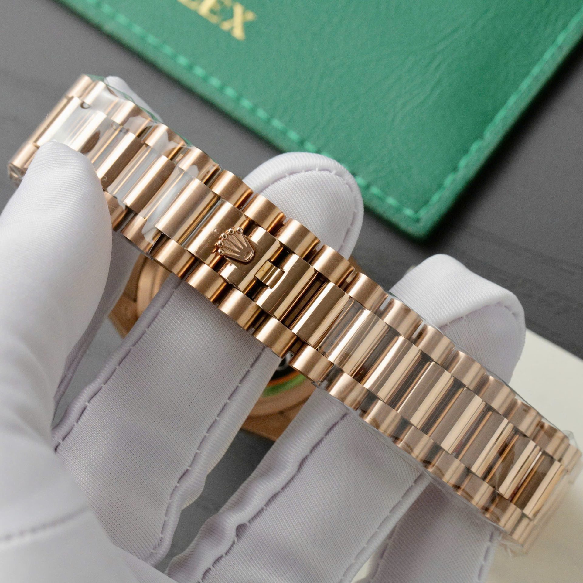 Rolex Day-Date RG Plated Chocolate Dial CZ Diamonds 36mm Super Clone