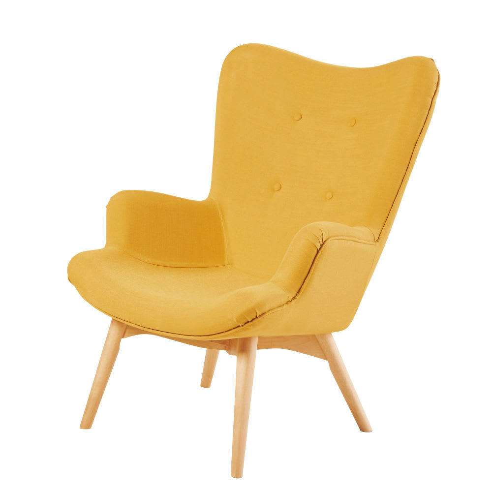 Iceberg - Fauteuil style scandinave jaune