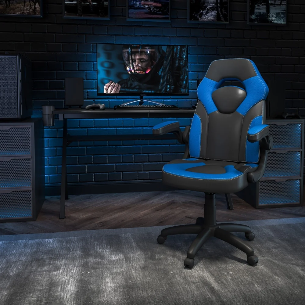 High Back Racing Style Ergonomic Gaming Chair with Flip-Up Arms