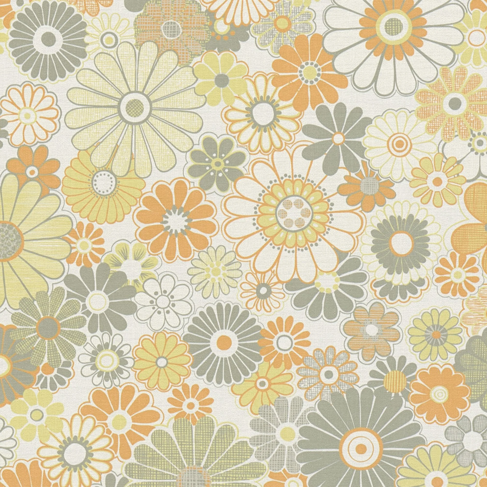 Papier peint intissé DONATILLE coloris Orange et vert