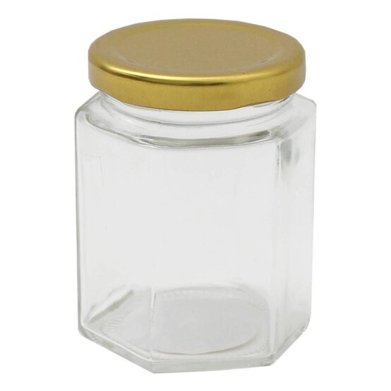 Clear Hexagonal Glass Jar 190ml