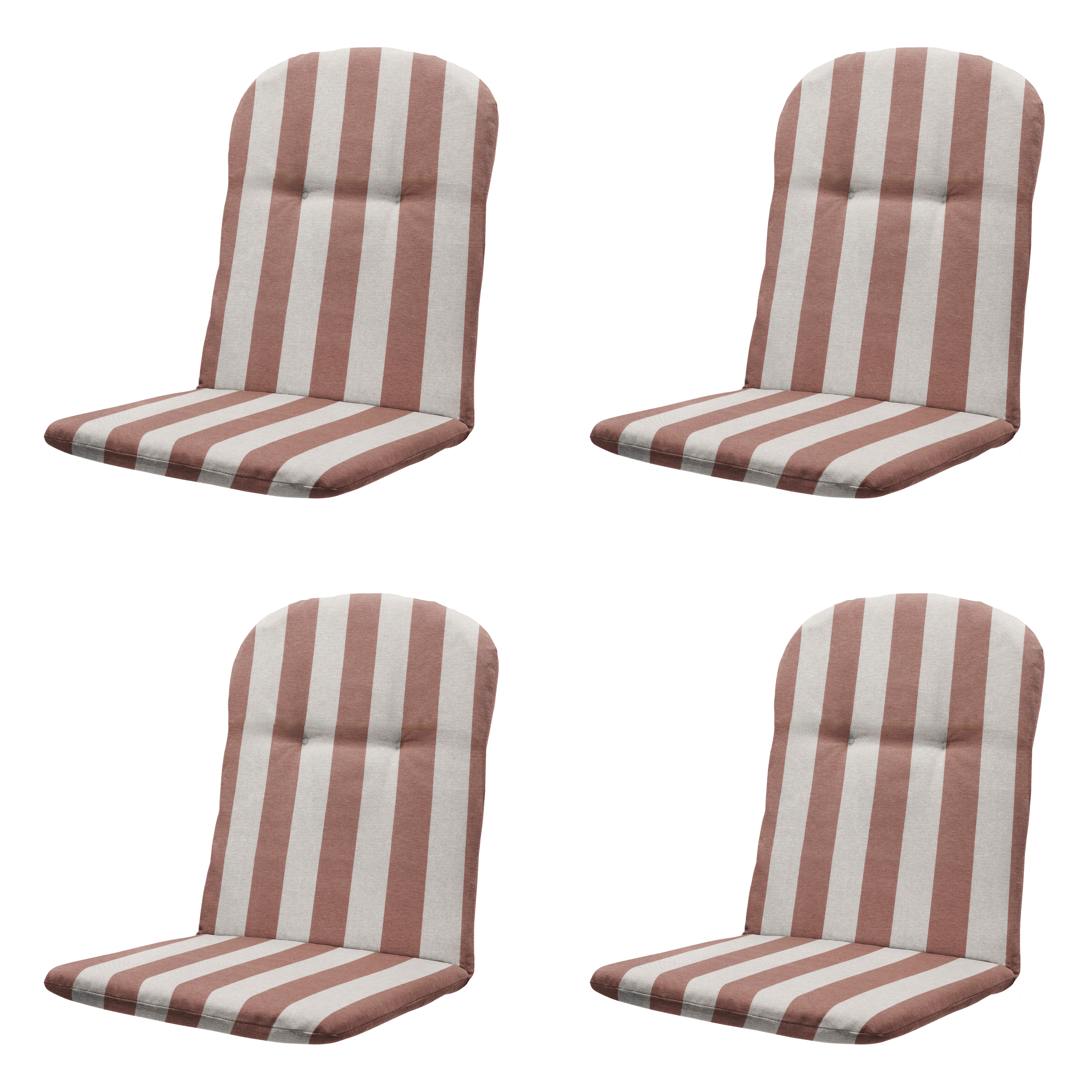 Madison kuipstoelkussen hoge rug Amora - bruin - 96x45x3,5cm - set van 4