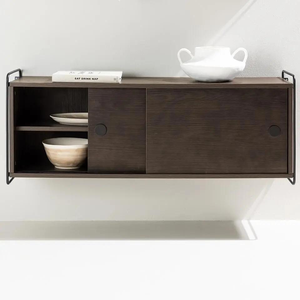 Nest living Marcus Hangende Houten Wandkast Walnoot - 122 x 35 cm