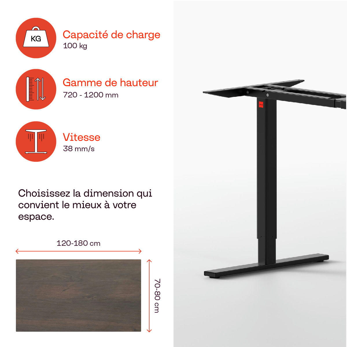 ELEVA PREMIUM - Bureau assis-debout électrique 4 mémoires effet bois 72x118