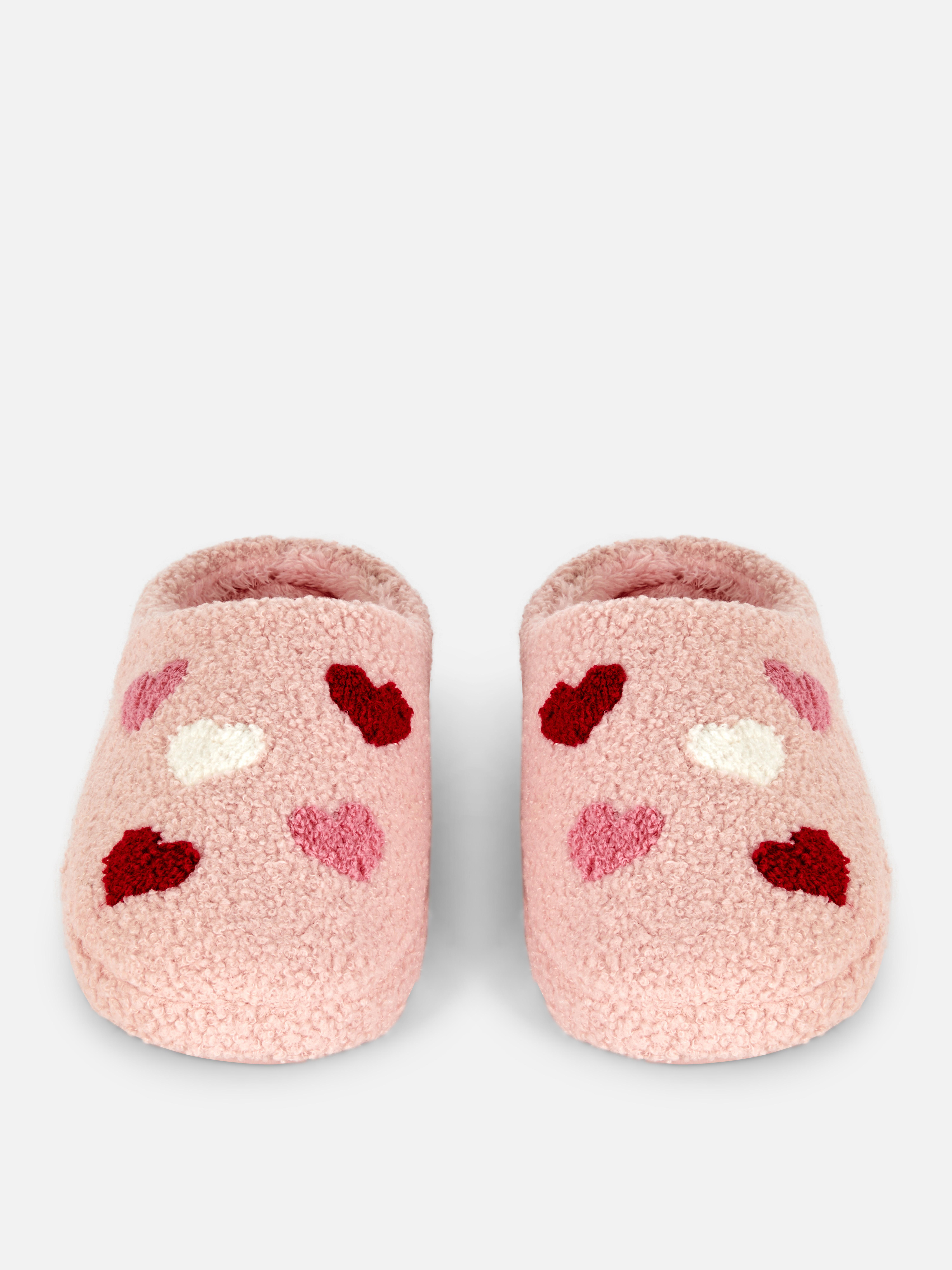 Heart Bouclé Mule Slippers