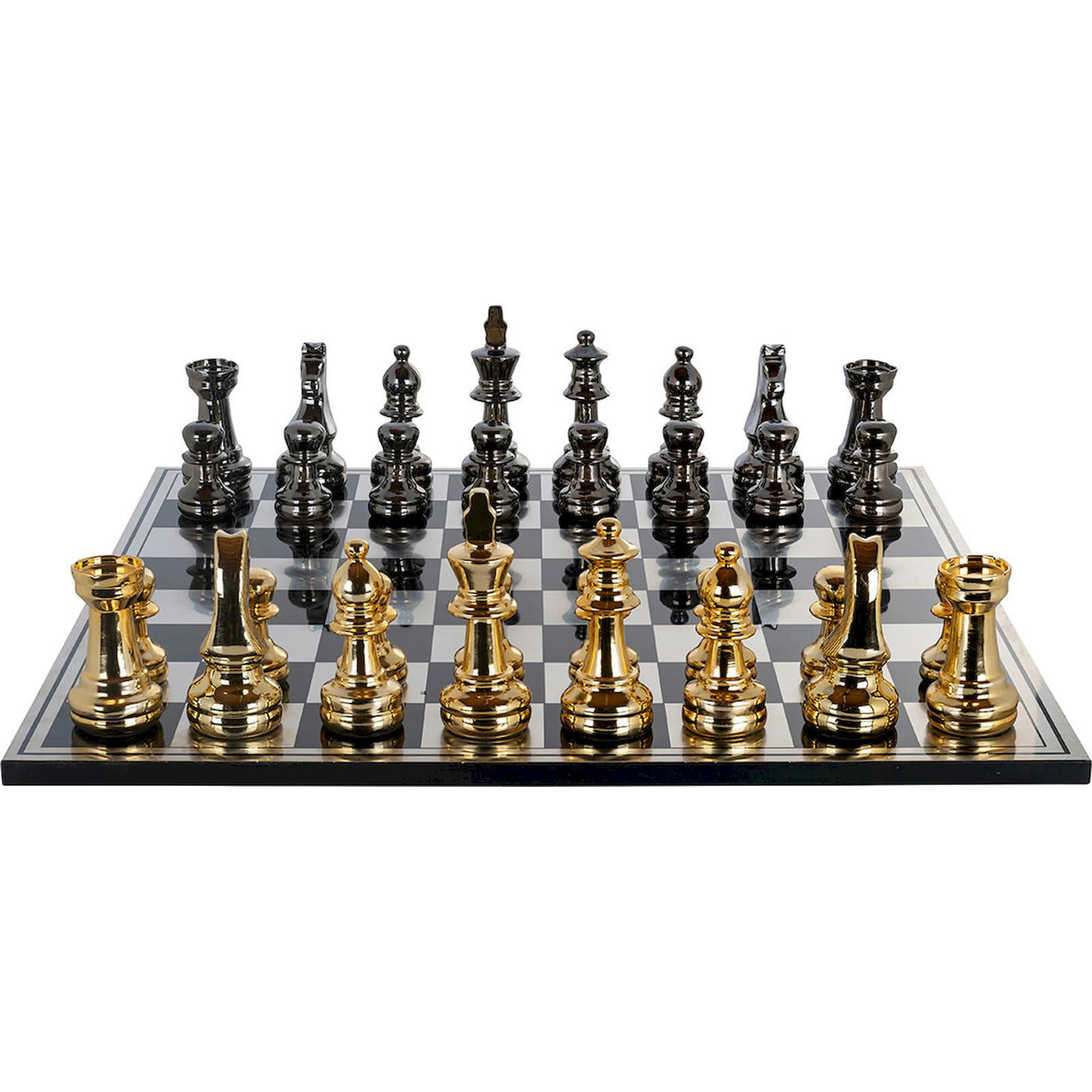 RICHMOND DECORATION - Échiquier Saray Résine Noir 60x60x16 cm