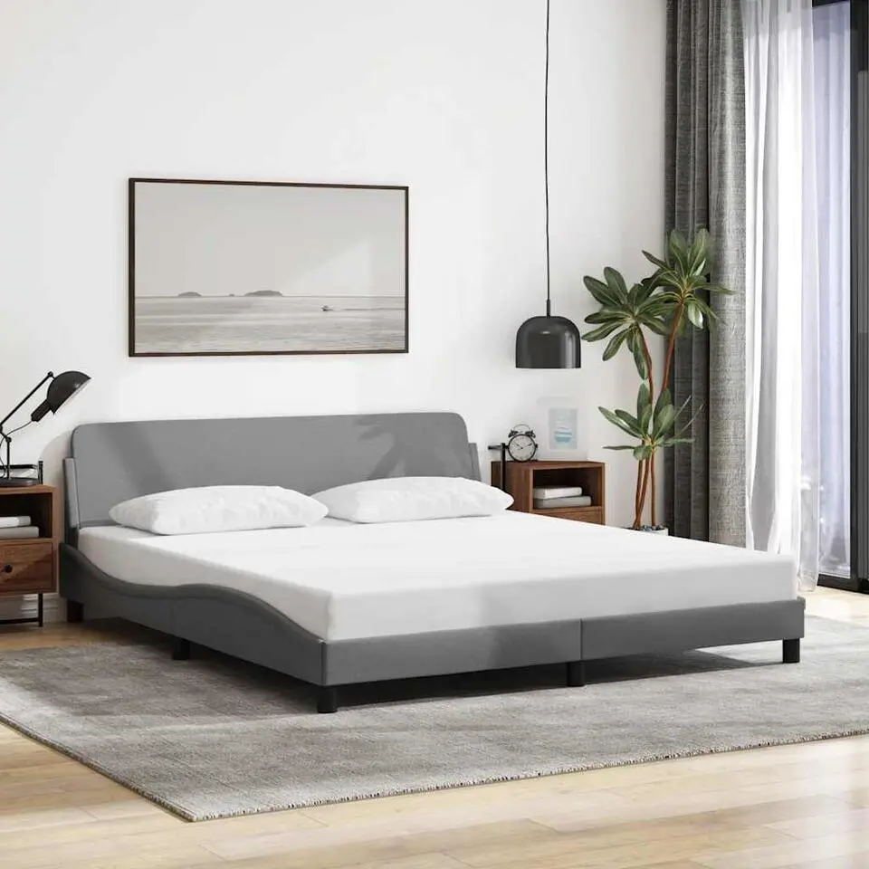 vidaXL - Bed frame "Dover" - Lichtgrijs - Stof - 180x200 cm