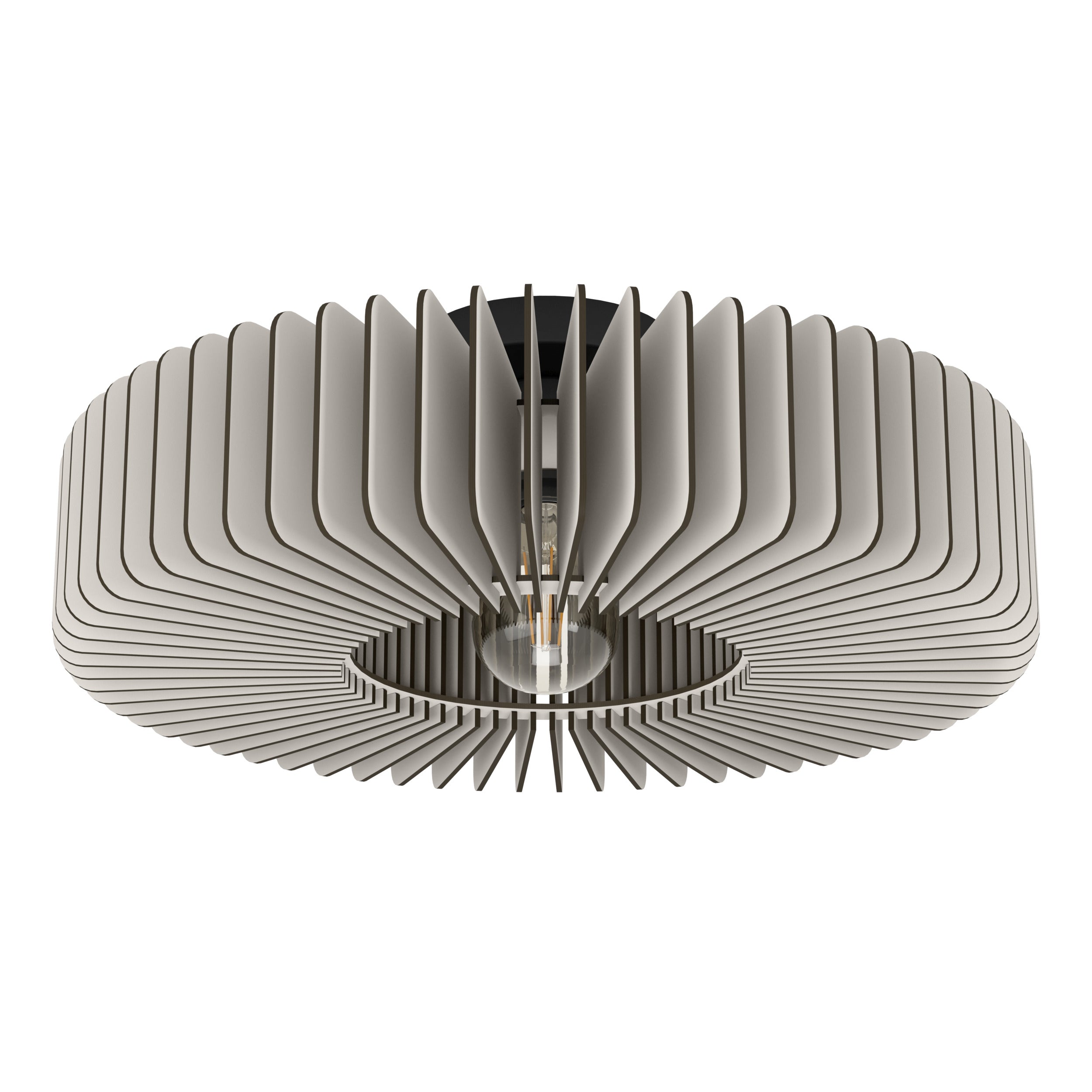 EGLO plafondlamp Palombaia - e27 - ø 50 cm - grijs/zwart - hout/staal