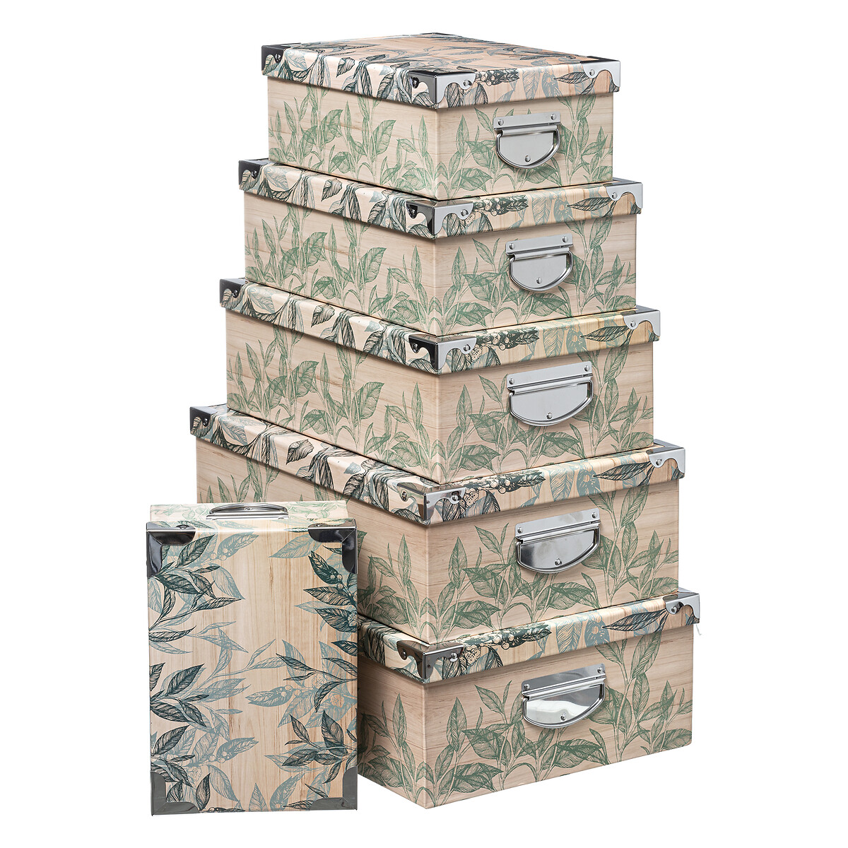 Conjunto de 6 caixas estampadas GREEN HARMONY