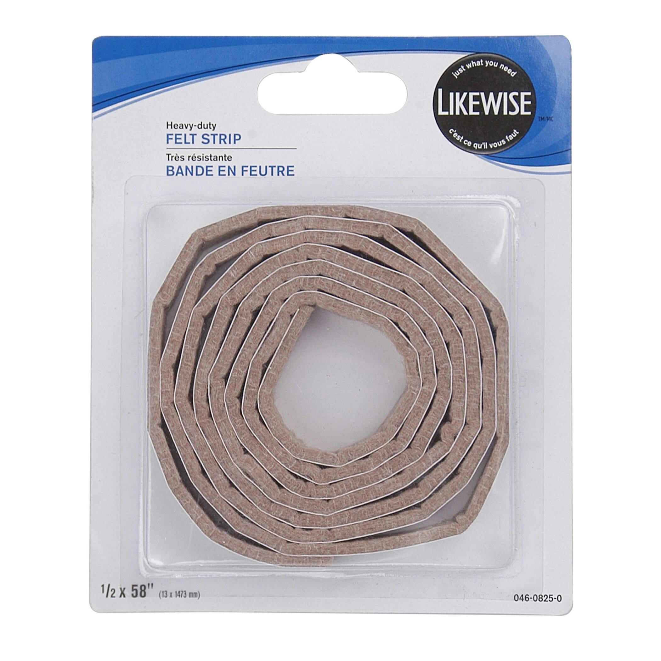 Certified Heavy Duty Felt Strips, Self-Adhesive, Surface Protection 1/2 x 58-in, Beige