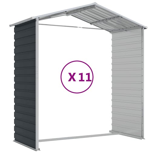 NNEVL Garden Shed Anthracite 191x980x198 cm Galvanised Steel